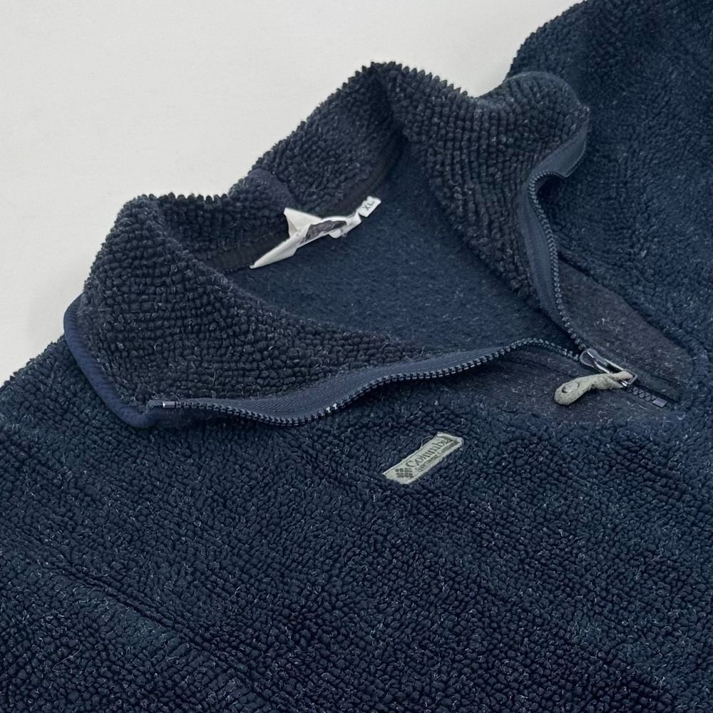 Columbia Sweater MENS Blue 1/4‎ Zip Pockets Pullover Coat Jacket SIZE XL USA